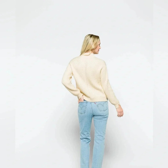 NWT Marine Layer Skylar Turtleneck Ivory Sweater - Picture 5 of 9